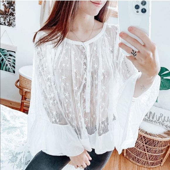 Anthropologie Henley Lace Kimono Top Size Medium NWT - Picture 2 of 6